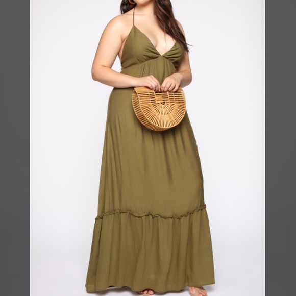 olive maxi dress